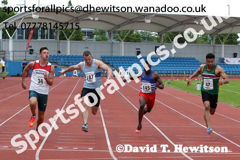 Mens  senior 100 metres, Northern Senior and Under-20s Track and Field Champs., Manchester. Photo: David T. Hewitson/Sports for All Pics